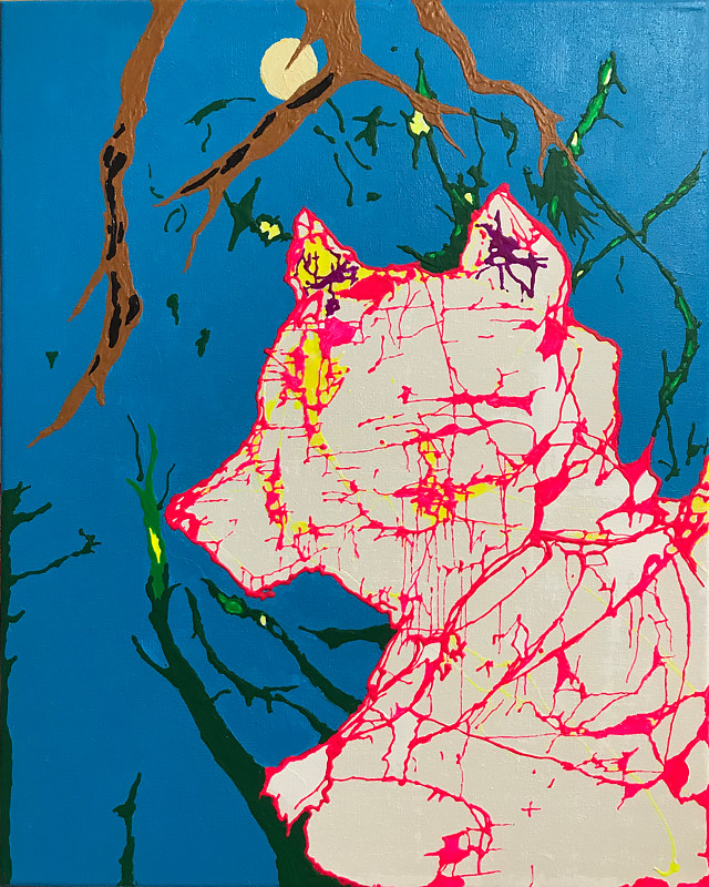Acrylic painting fierce beauty by Jeffrey Newman