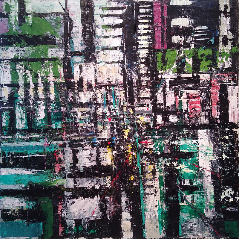 Acrylic painting Urban Allegory No. 12  by David Tycho