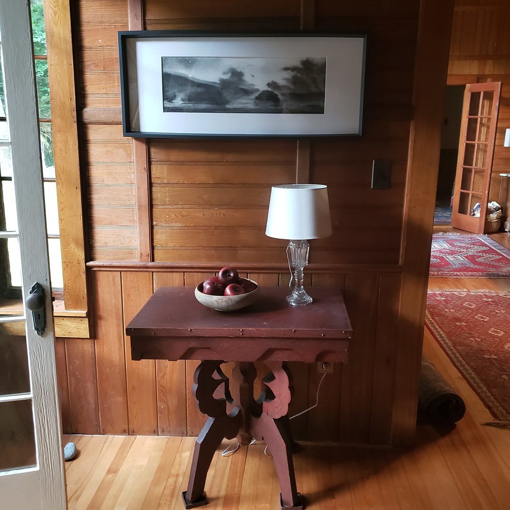 Charcoal of Indian Mound  in patrons home  by Michael Gaudreau