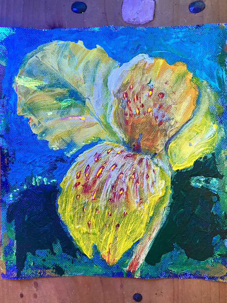Queen of Yellow Flowers One 17 x 18 cms SOLD by Chía Ortegón