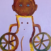 Oil painting Don&#039;t call me wheelchair by Gaetane Cummings