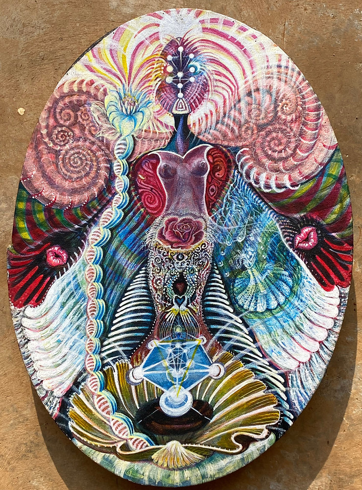 Acrylic painting OmniWaver of Love SOLD by Chía Ortegón