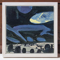 Acrylic painting Assiniboine River Valley  by Harry Stooshinoff