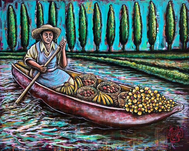Acrylic painting La Chalupa by Emily K. Grieves