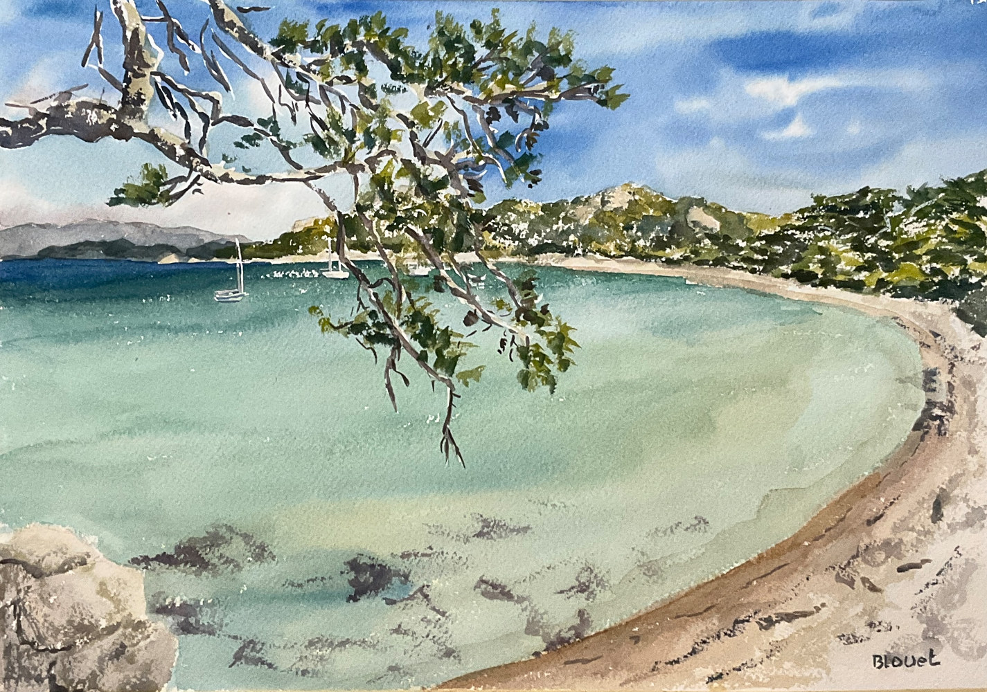 Watercolor Plage Notre Dame by Sophie Dassonville