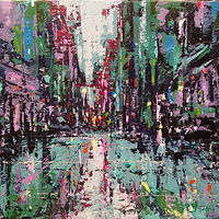 Acrylic painting Downtown by David Tycho