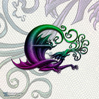 Print Dragon E color print by Sue Ellen Brown