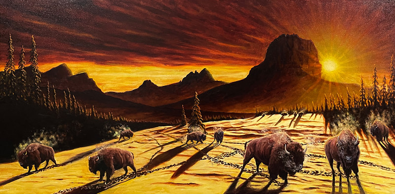 Oil painting Evening Wanderers by Passionate Painters