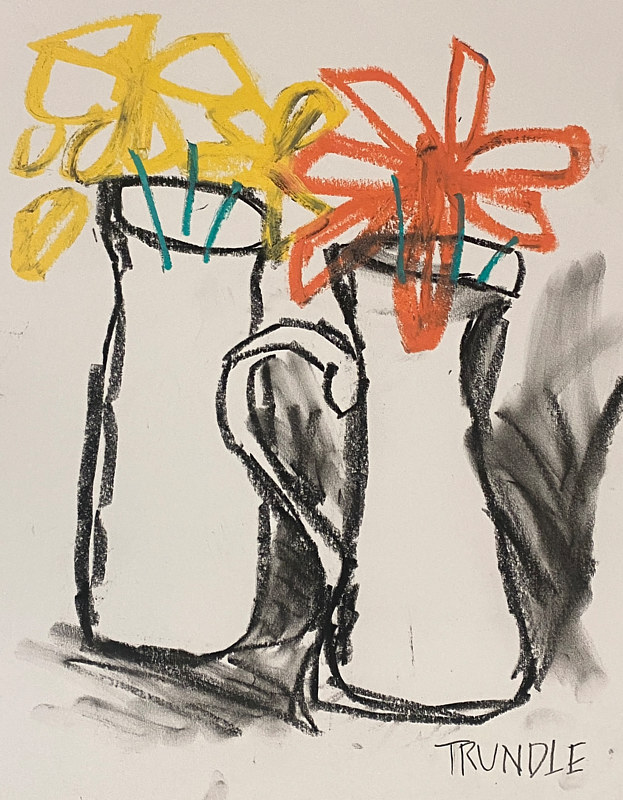 Drawing Charcoal Flowers by Sarah Trundle