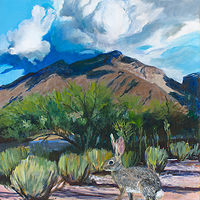 Acrylic painting Desert Cottontail by Madeline Shea