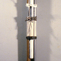 Oil painting  Bound Poles 1 by Gary Eleinko