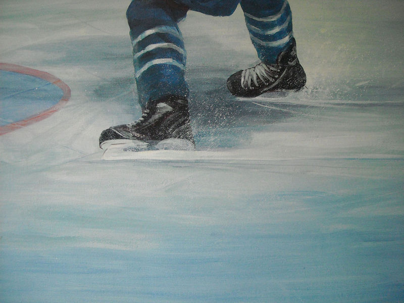 Hockey Mural Hockey Player Skates Detail Image Cindy Scaife