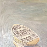 Oil painting Begonia Afloat by Edward Miller