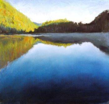 chapel  pond- Glimmer 14x14in by Michael Gaudreau