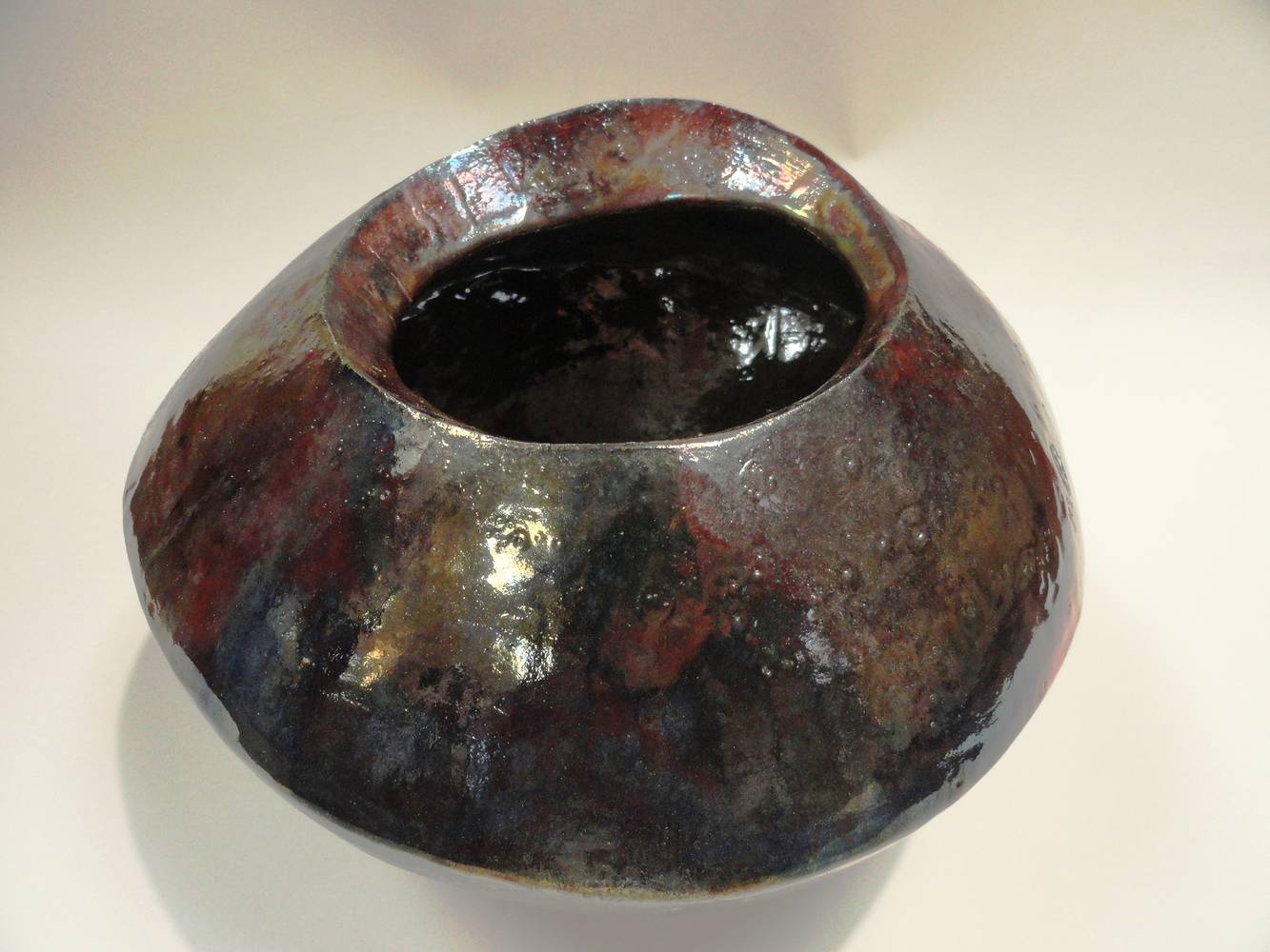 Bronze raku vessel by Michael Gaudreau