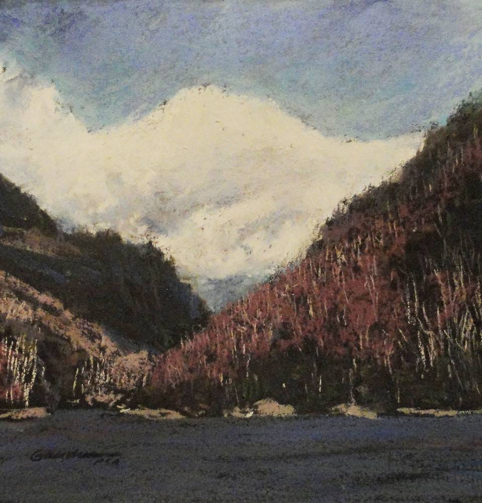 cascade lake 9x9in pastel  by Michael Gaudreau