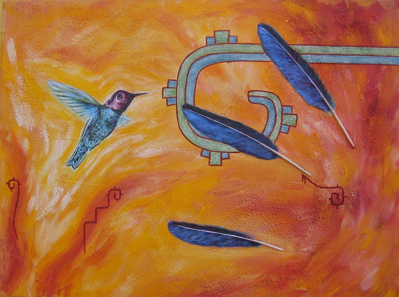Acrylic painting Latido de Corazon (Heartbeat) by Emily K. Grieves