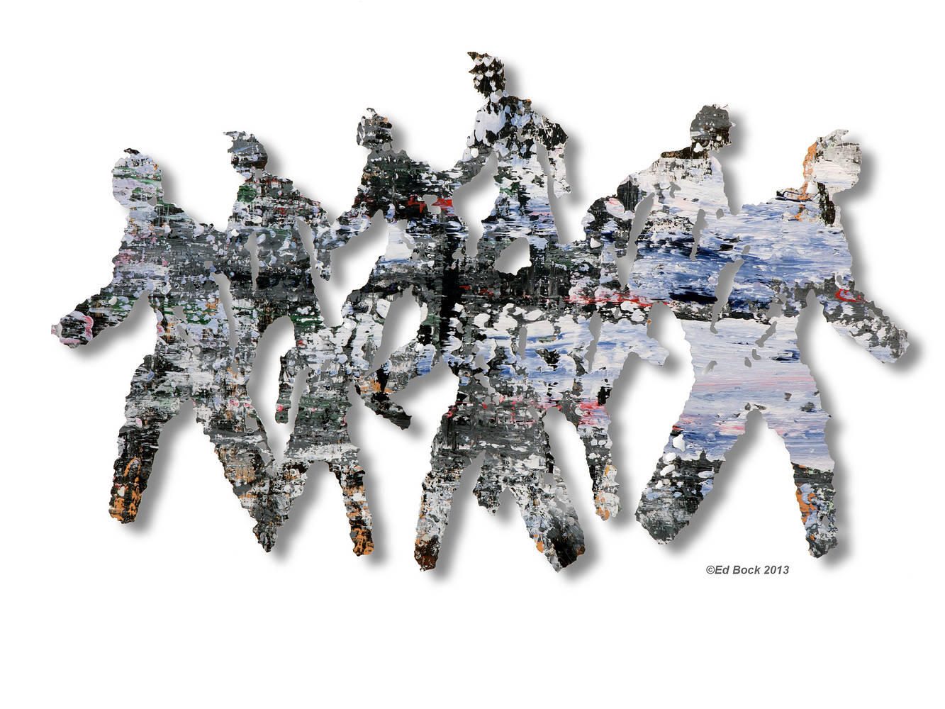 Acrylic painting Road Runners    22x36 by Edward Bock