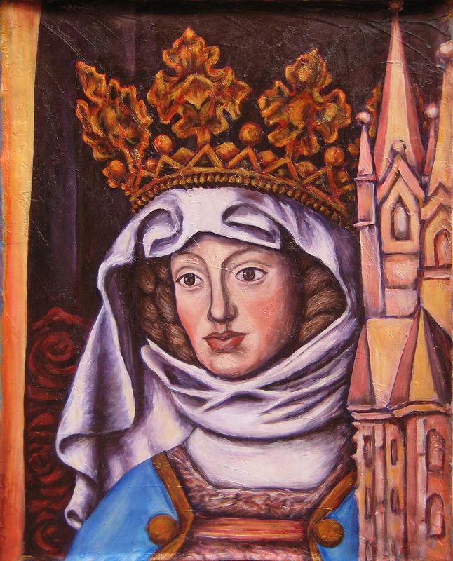 Acrylic painting Heilige Sankt Elisabeth von Thüringen by Emily K. Grieves
