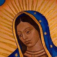 Acrylic painting La Virgencita of the Dreaming House by Emily K. Grieves