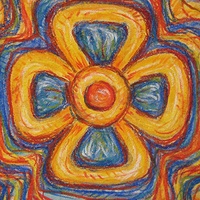 Drawing 4 petaled flower by Emily K. Grieves