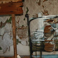 Painting long view of child sleeping in upstairs bedroom by Sharon  Hunter