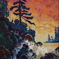 Tofino Beach Sunset Acrylic  18x24 2014 by Brian Buckrell