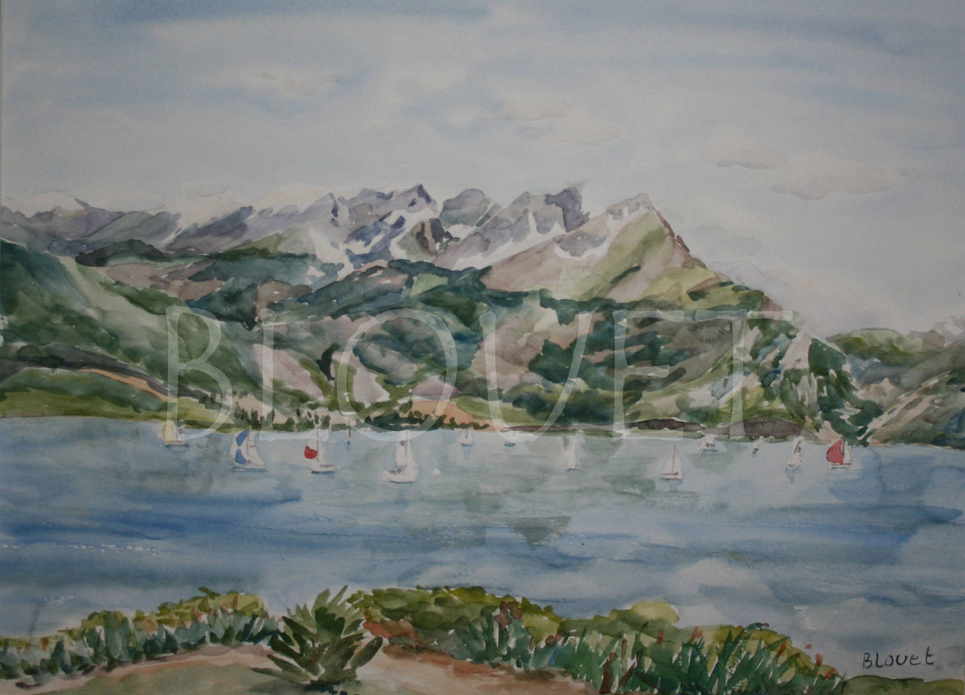 Watercolor Race in Lake Dillon by Sophie Dassonville