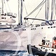 Watercolor Liberty Ship by Sophie Dassonville